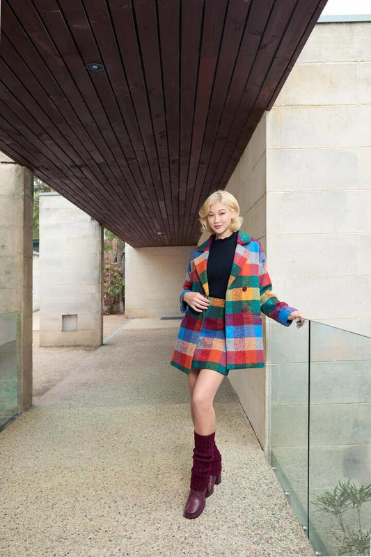 Image of a model wearing Skirts. Productname: Milly Bright Check Skirt in Bright Check colour by brand - Princess Highway