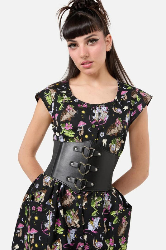 Image of Accessories. Productname: Heart Waist Belt in Black colour by brand - Dangerfield