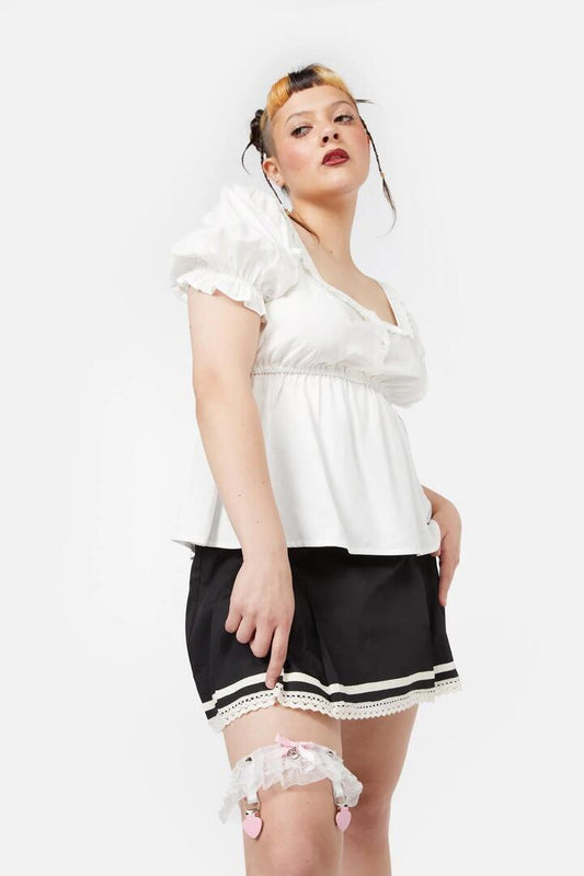 Image of Lingerie. Productname: Frill & Lace Garter in White colour by brand - Black Friday