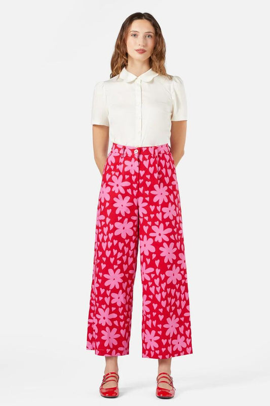 Image of a model wearing Pants. Productname: Valentina Pant in Red colour by brand - Princess Highway