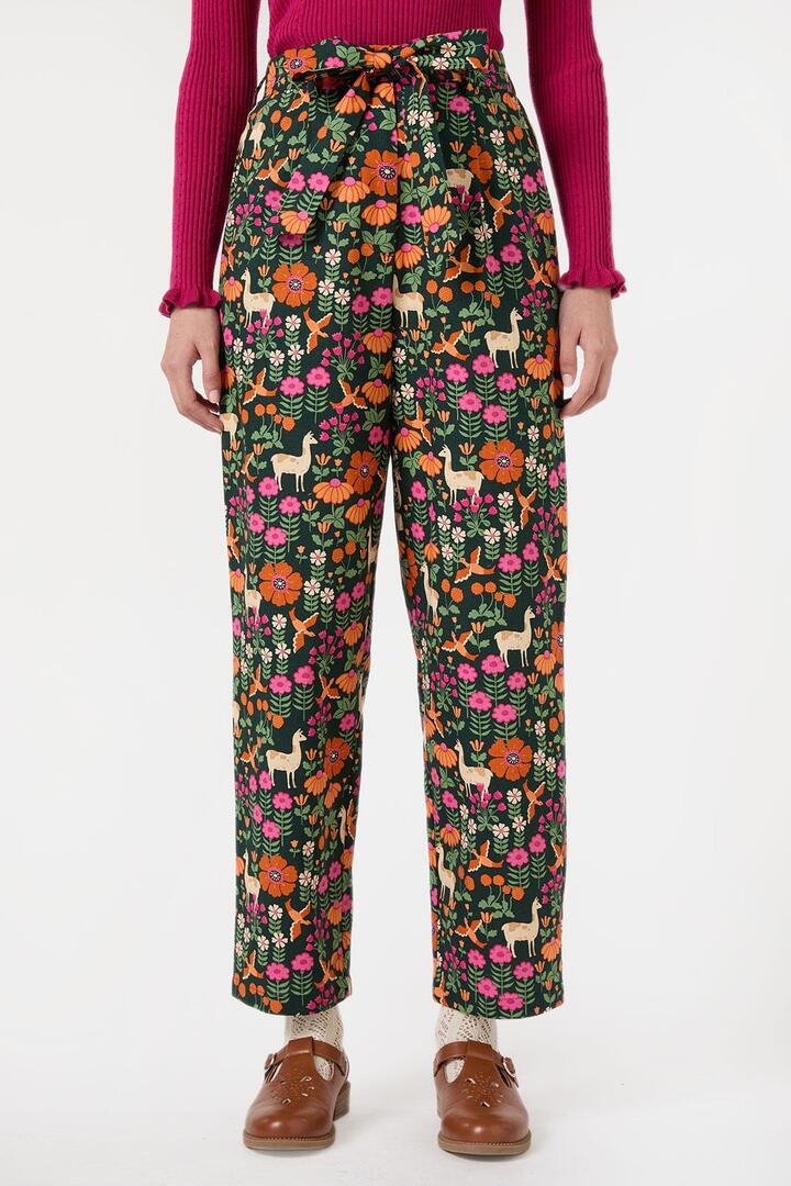 Image of a model wearing Pants. Productname: Llama Culotte in Green colour by brand - Princess Highway