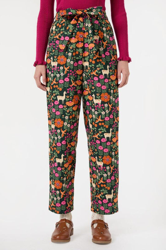 Image of a model wearing Pants. Productname: Llama Culotte in Green colour by brand - Princess Highway