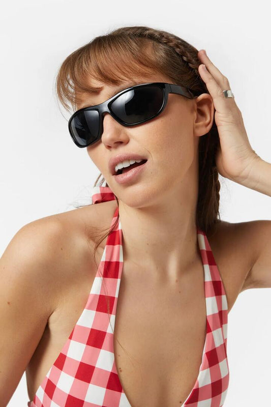Image of Sunglasses. Productname: Black Retro Rave Sunglasses in Black colour by brand - Dangerfield