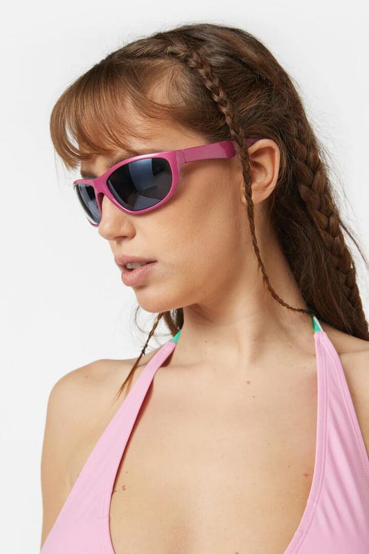 Image of Sunglasses. Productname: Pink Retro Rave Sunglasses in Pink colour by brand - Dangerfield