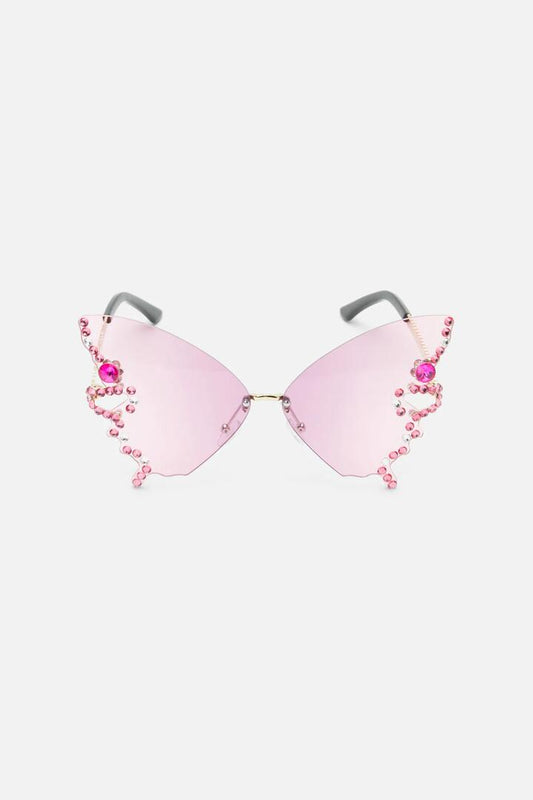 Image of Sunglasses. Productname: Pink Butterfly Sparkle Sunglasses in Pink colour by brand - Princess Highway