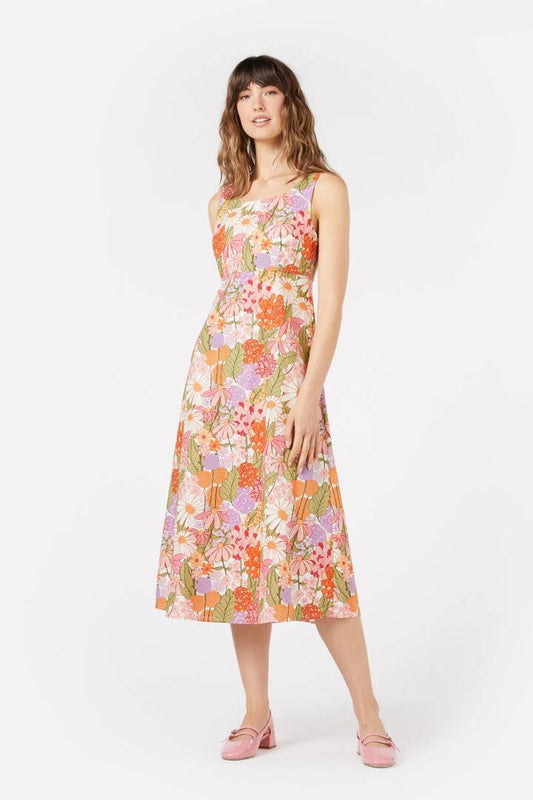 Image of a model wearing Dress. Productname: Eden Midi Dress in Pink colour by brand - Princess Highway