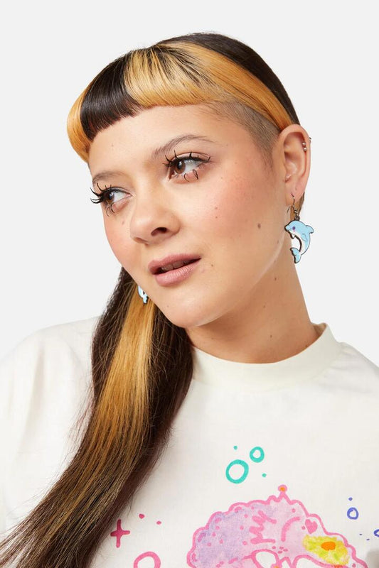 Image of Earrings. Productname: Dolphin Pod Earring in Blue colour by brand - Dangerfield