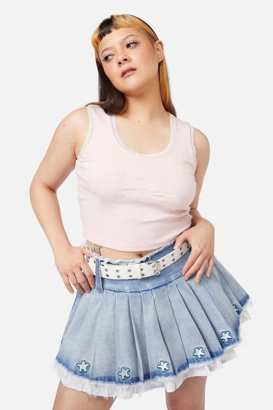 Image of Accessories. Productname: White Eyelet Belt in White colour by brand - Dangerfield