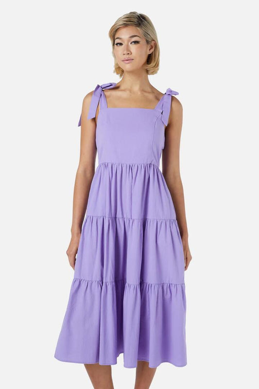Image of a model wearing Dress. Productname: Marissa Dress in Lilac colour by brand - Princess Highway