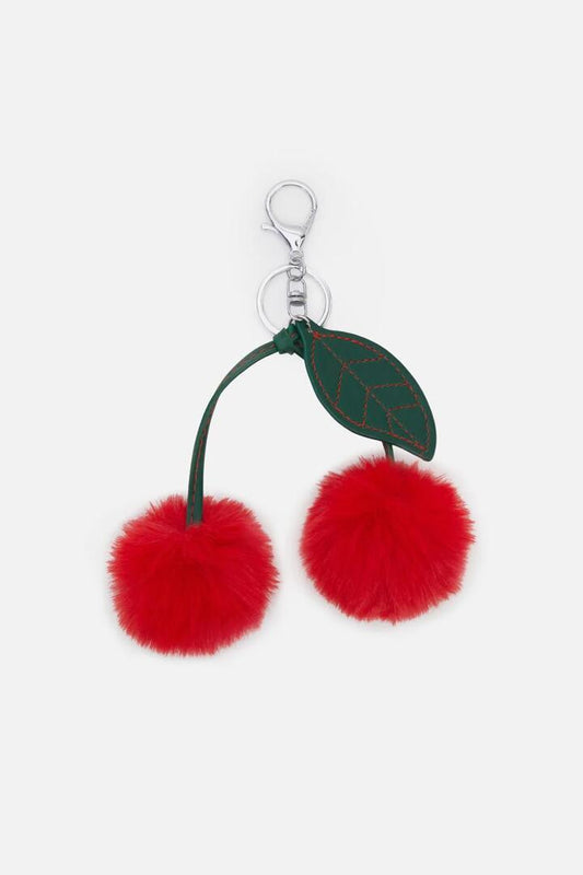 Image of Bags. Productname: Plush Cherry Bag Charm in Red colour by brand - Princess Highway