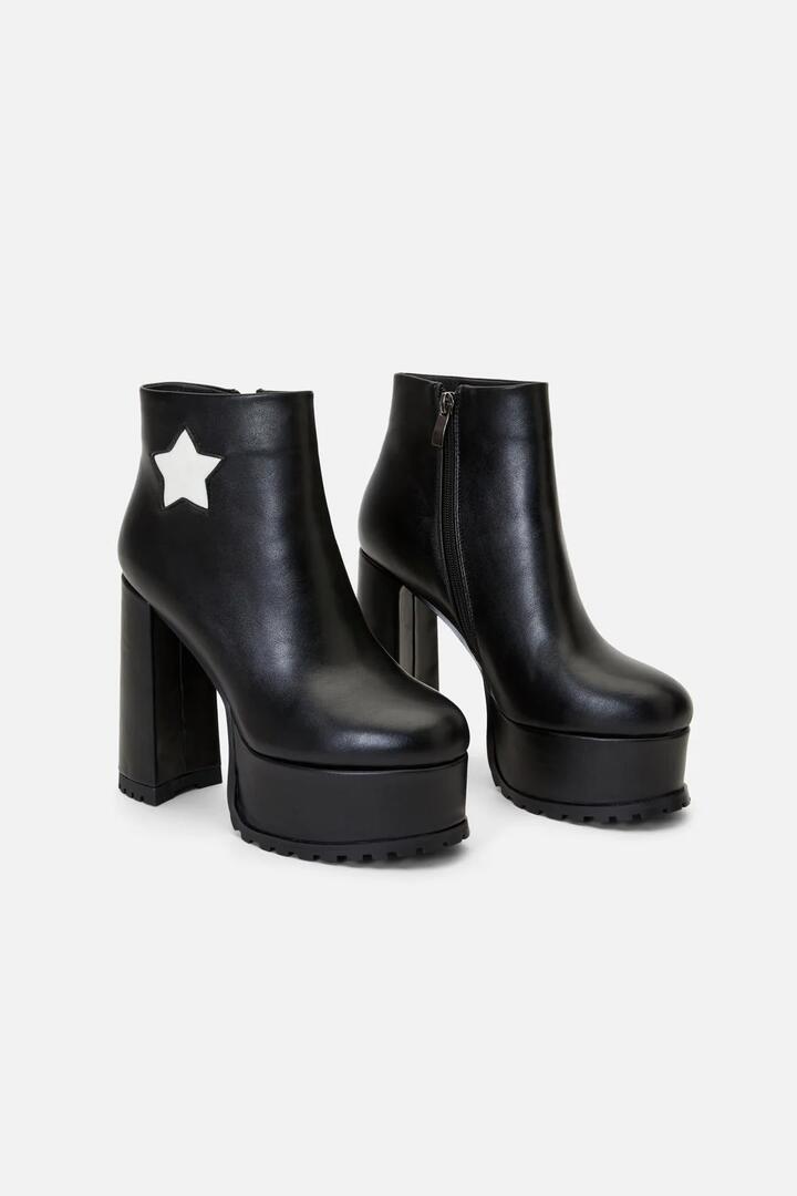 Image of Heels. Productname: Star Platform Boot in Black colour by brand - Dangerfield