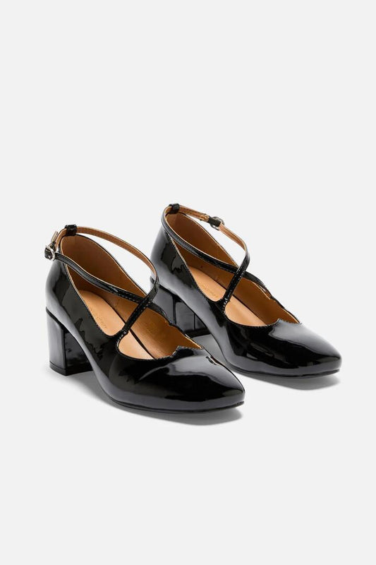 Image of Flats. Productname: Black Heart Mary Jane in Black colour by brand - Princess Highway