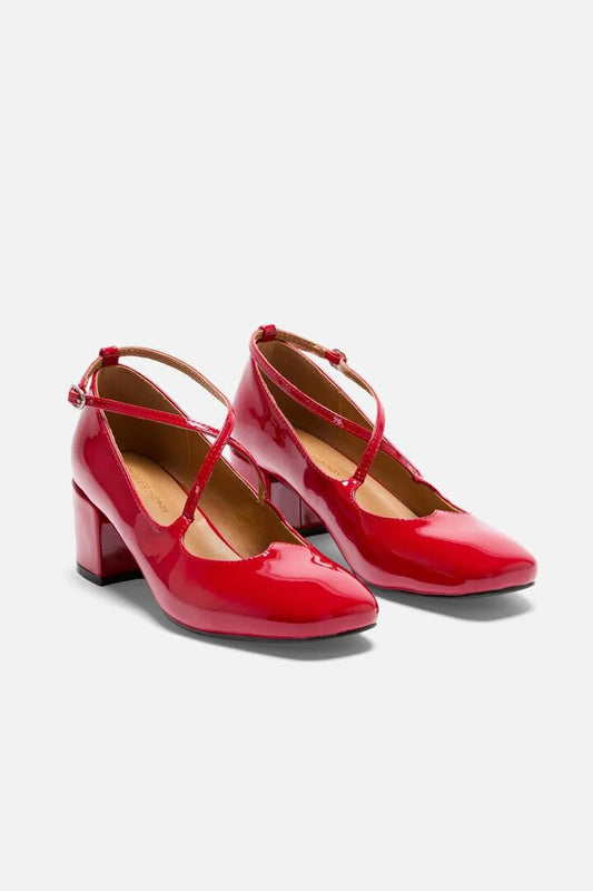 Image of Flats. Productname: Red Heart Mary Jane in Red colour by brand - Princess Highway