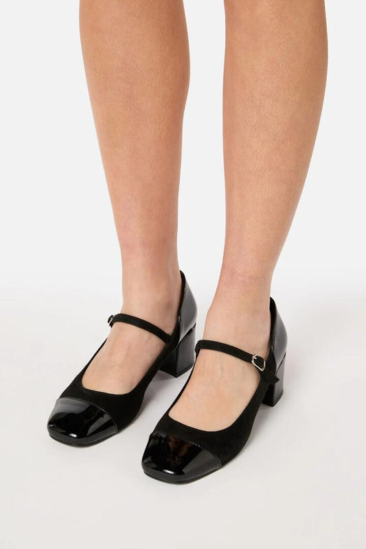 Image of Flats. Productname: Black Two Fabric Mary Jane in Black colour by brand - Princess Highway
