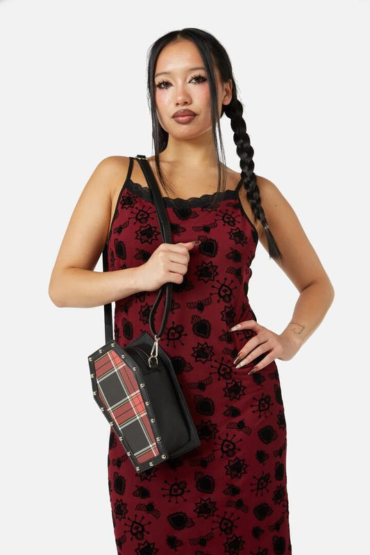 Image of Bags. Productname: Boundless Tartan Coffin Bag in Black colour by brand - Dangerfield