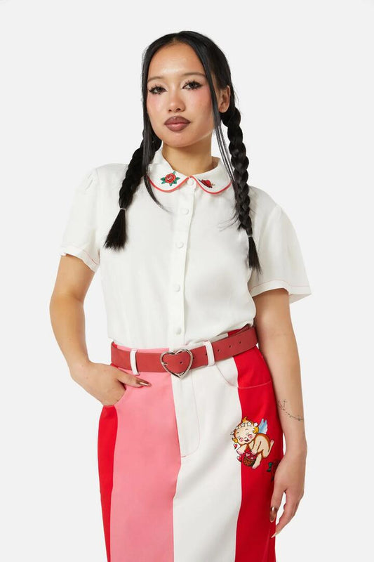 Image of Accessories. Productname: Red Heart Belt in Red colour by brand - Dangerfield