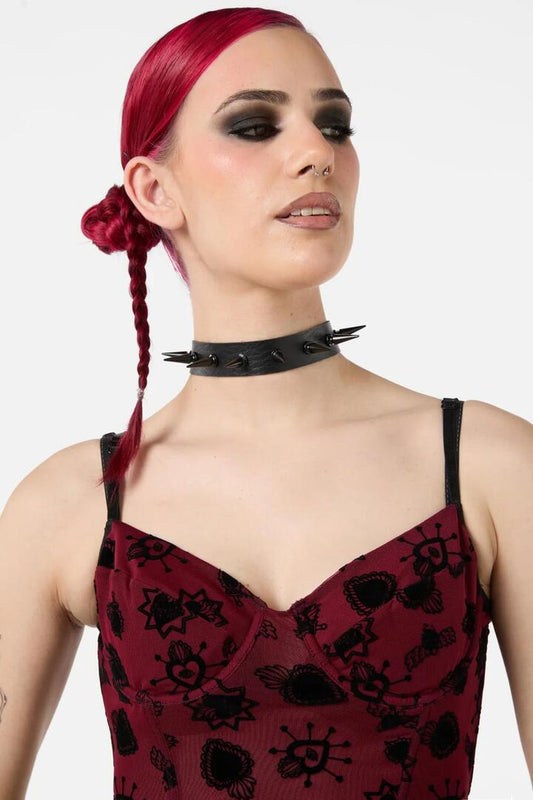 Image of Jewelry. Productname: Black Spike Choker in Black colour by brand - Dangerfield