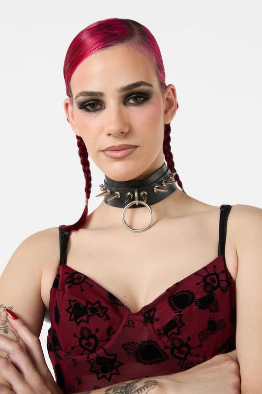 Image of Jewelry. Productname: Ring Spike Choker in Black colour by brand - Dangerfield