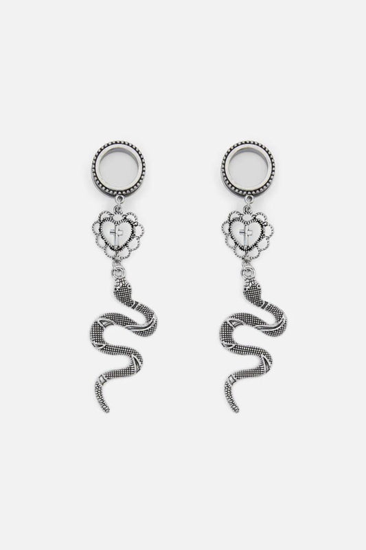 Image of Jewelry. Productname: Snake Tunnel Plugs in Silver colour by brand - Dangerfield