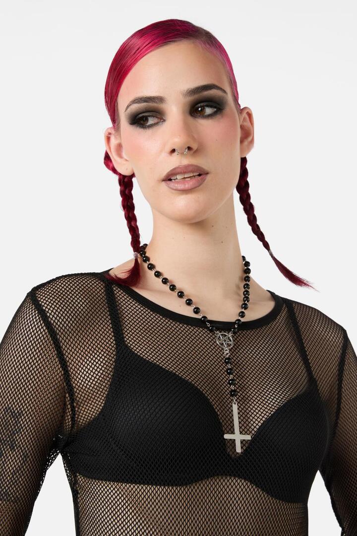 Image of Charms. Productname: Drop Charm Goth Necklace in Black/Silver colour by brand - Black Friday