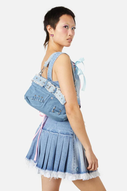 Image of Bags. Productname: Distressed Denim Bag in Denim colour by brand - Dangerfield