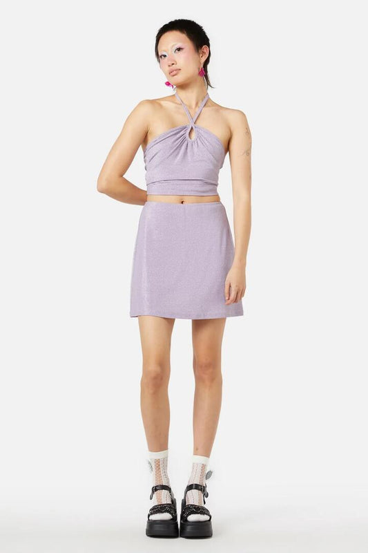 Image of a model wearing Skirts. Productname: Beach Side Skort in Pink colour by brand - Dangerfield