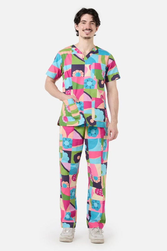 Image of a model wearing Uniforms & Workwear. Productname: Kiko Scrub Set in Blue colour by brand - Princess Highway