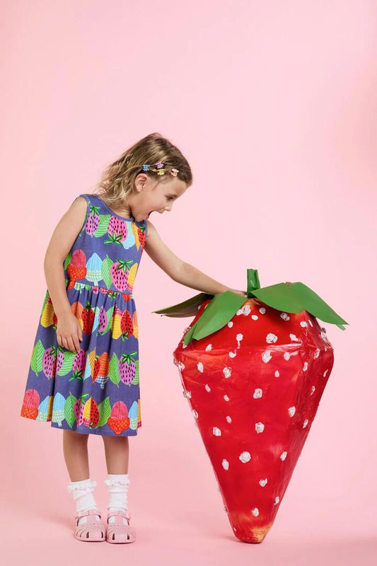 Image of a model wearing Dress. Productname: Acorn Kids Dress in Blue colour by brand - Princess Highway Kids