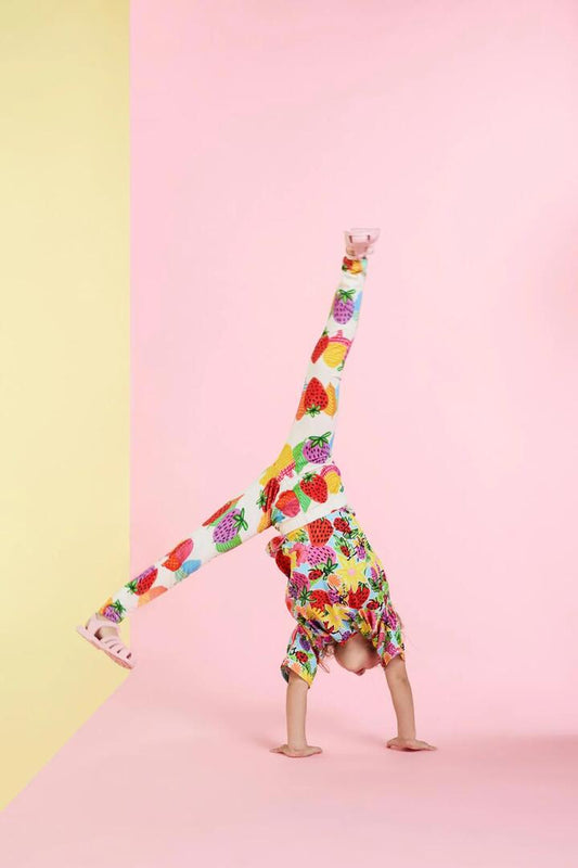 Image of a model wearing Pants. Productname: Acorn Kids Legging in Cream colour by brand - Princess Highway Kids