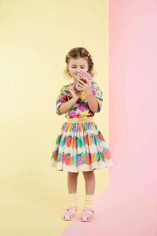 Image of a model wearing Skirts. Productname: Acorn Kids Skirt in Cream colour by brand - Princess Highway Kids