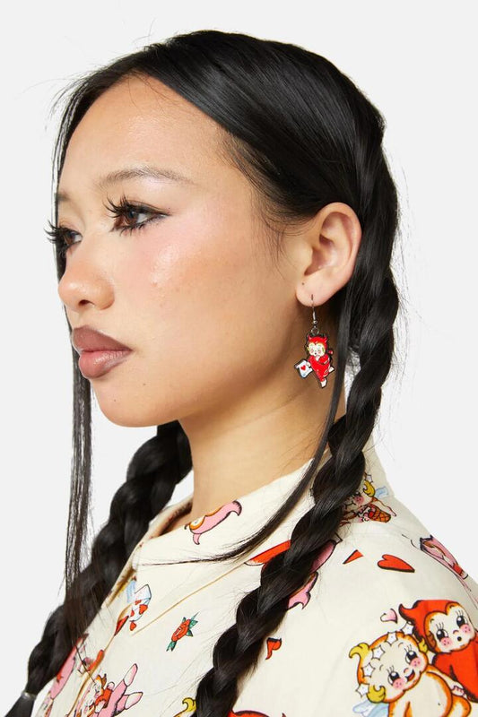 Image of Earrings. Productname: Eros Earrings in Red colour by brand - Dangerfield
