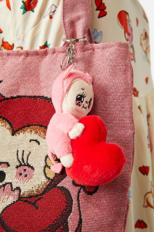 Image of Bags. Productname: Love Found Bag Charm in Pink colour by brand - Dangerfield