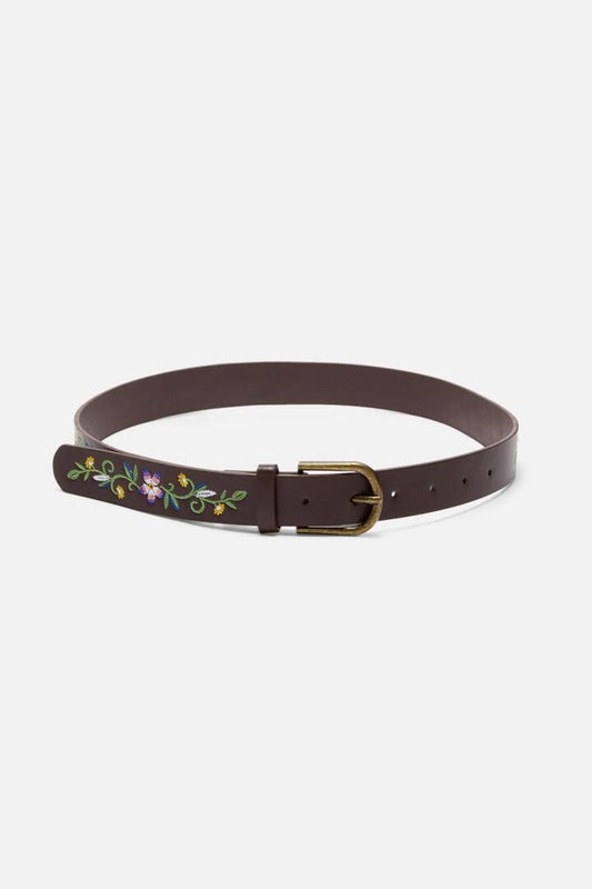 Image of Accessories. Productname: Choc Embroidered Belt in Chocolate colour by brand - Princess Highway