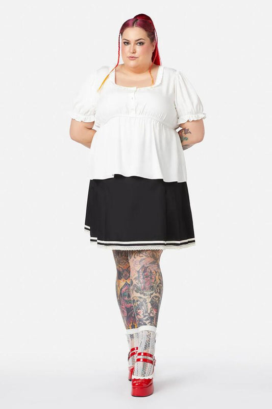 Image of a model wearing Tops. Productname: Curve Seeing Light Blouse in Cream colour by brand - Black Friday