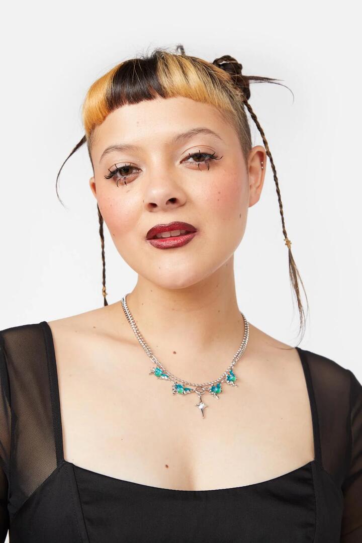 Image of Necklaces. Productname: Abstract Star Necklace Set in Silver colour by brand - Black Friday