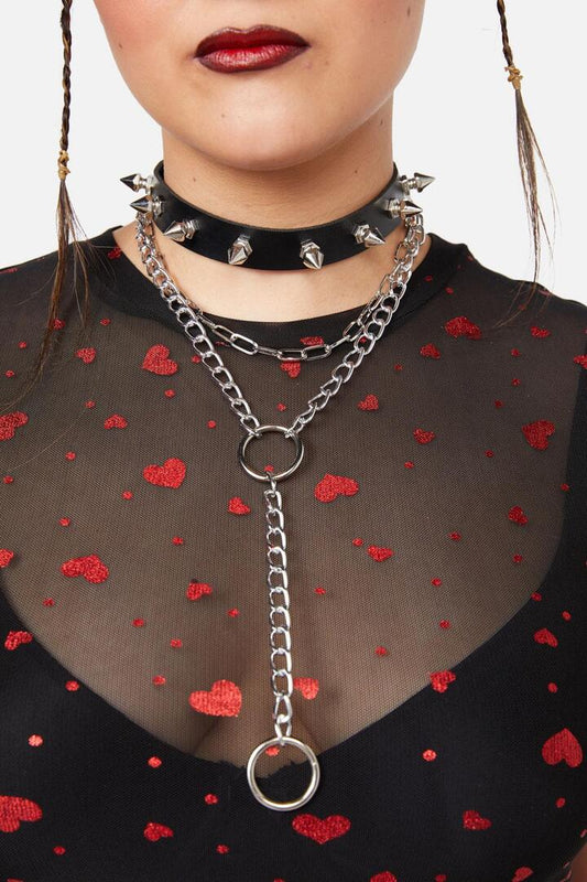 Image of Jewelry. Productname: Spike Choker in Black colour by brand - Dangerfield