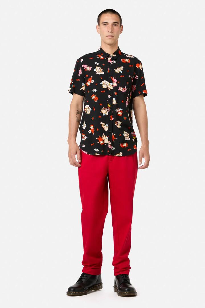 Image of a model wearing Tops. Productname: Lovefound SS Shirt in Black colour by brand - Dangerfield