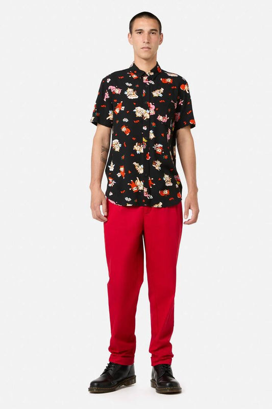 Image of a model wearing Tops. Productname: Lovefound SS Shirt in Black colour by brand - Dangerfield