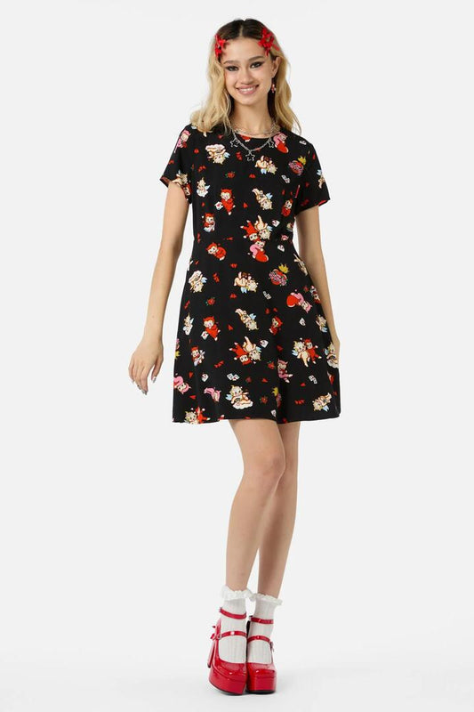 Image of a model wearing Dress. Productname: Love Found Dress in Black colour by brand - Dangerfield