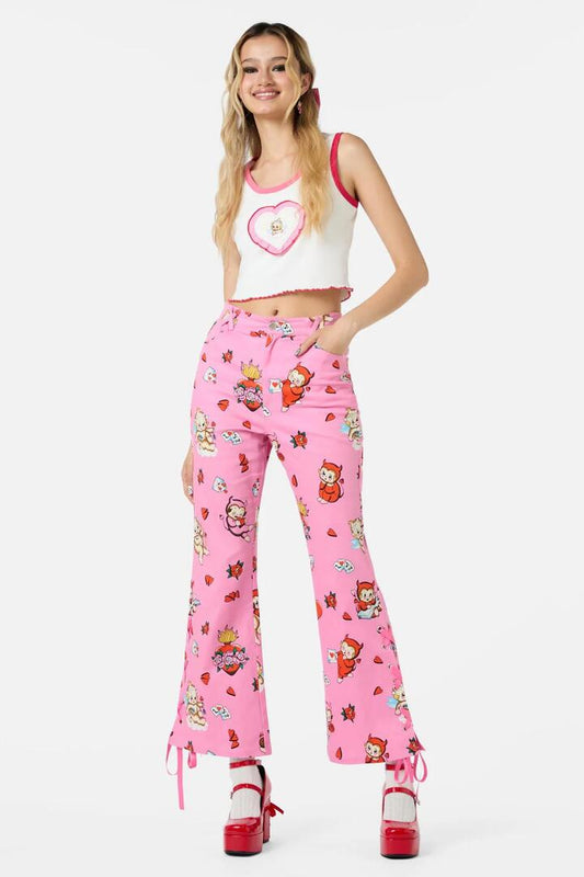 Image of a model wearing Denim. Productname: Love Found Jeans in Pink colour by brand - Dangerfield