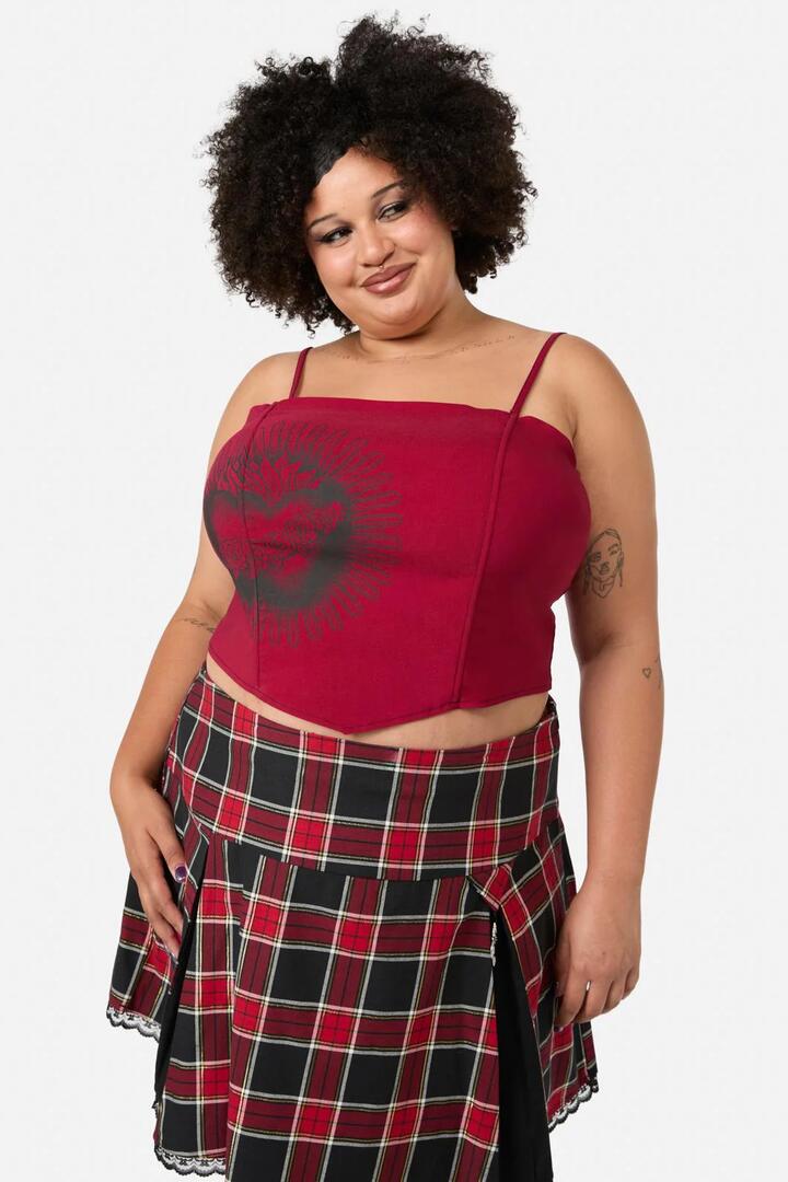 Image of Lingerie. Productname: Curve Mercy Corset Top in Raspberry colour by brand - Dangerfield