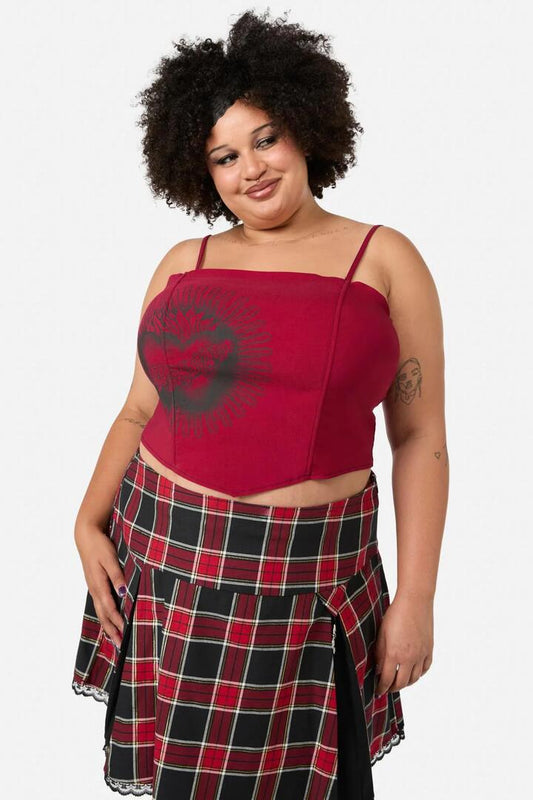 Image of Lingerie. Productname: Curve Mercy Corset Top in Raspberry colour by brand - Dangerfield