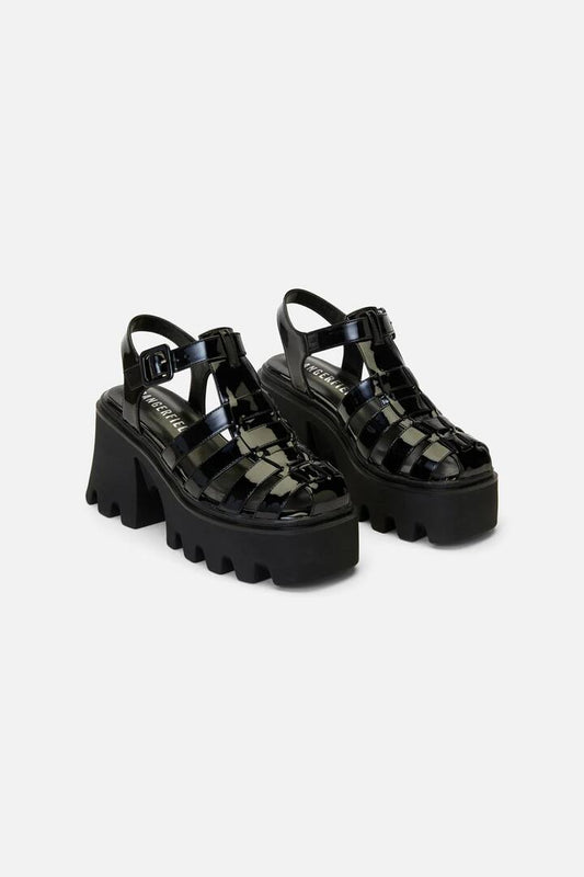 Image of Footwear. Productname: Patent Summer Shoe in Black colour by brand - Dangerfield