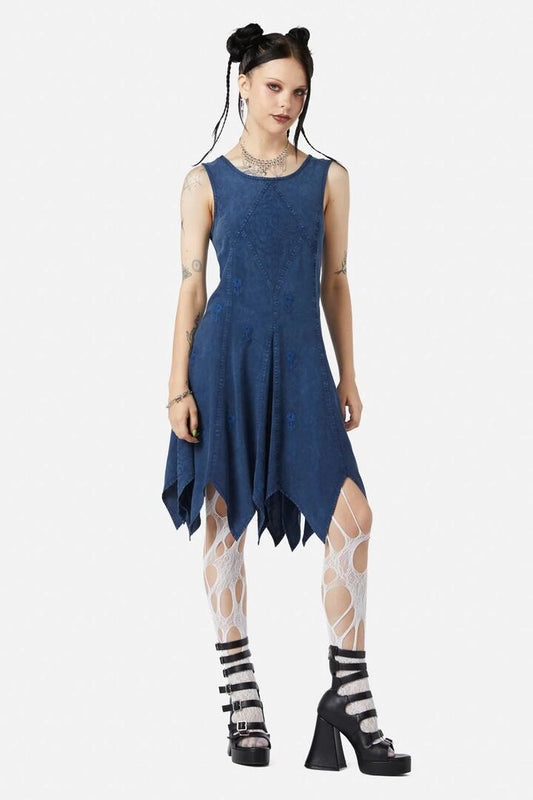 Image of a model wearing Dress. Productname: Whimsy Dress in Midnight colour by brand - Black Friday