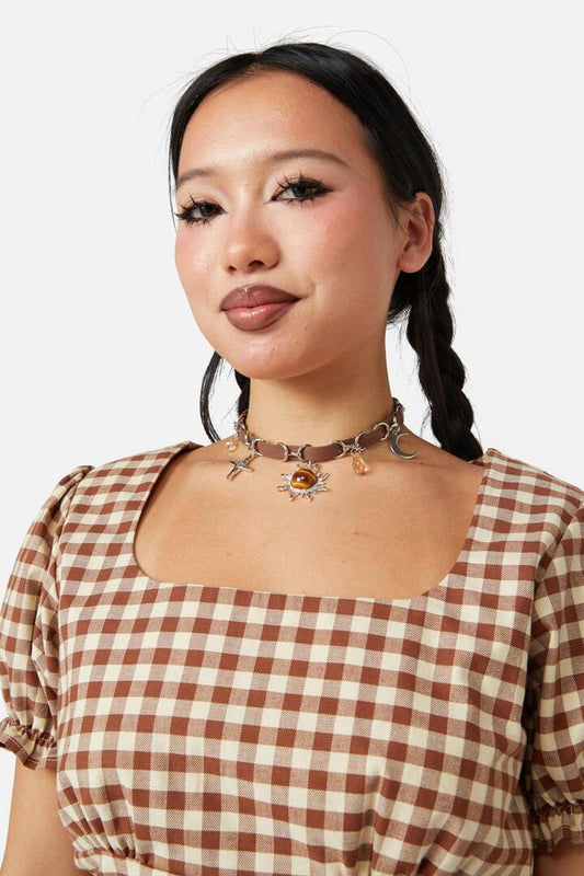 Image of Charms. Productname: Mixed Charm Choker in Orange colour by brand - Black Friday