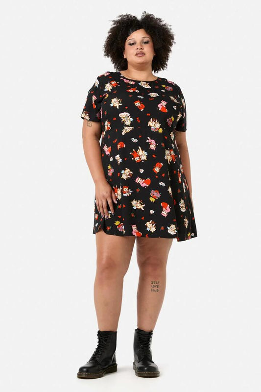Image of a model wearing Dress. Productname: Curve Love Found Dress in Black colour by brand - Dangerfield