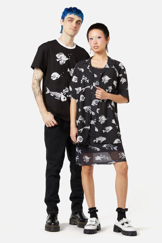 Image of a model wearing Dress. Productname: Deep Dive Dress in Black colour by brand - Dangerfield
