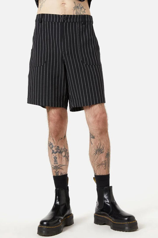 Image of a model wearing Shorts. Productname: Wonky Short in Black/White colour by brand - Black Friday