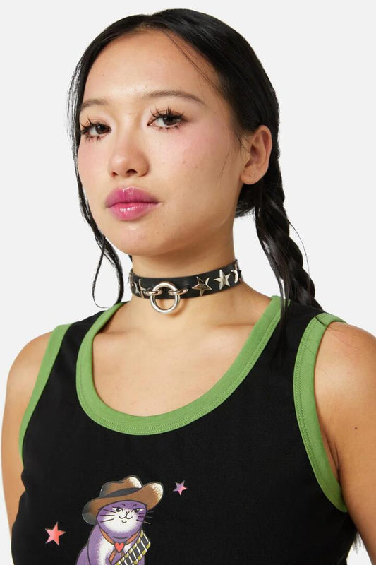 Image of Jewelry. Productname: Stars & Ring Choker in Black colour by brand - Dangerfield