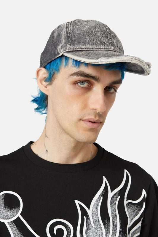 Image of Hats. Productname: Distressed Cap in Grey colour by brand - Dangerfield